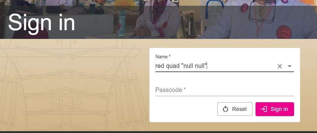 snapshot of sign in page